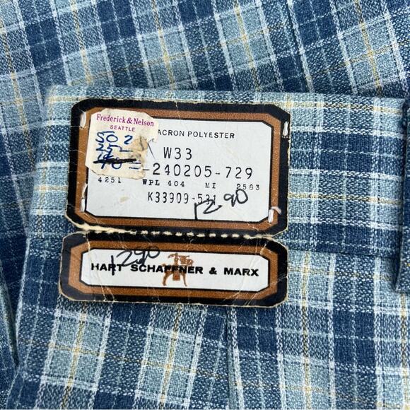 60s Jack Nicklaus HART SCHAFFNER MARX blue plaid polyester golf pants NWT 33x36 - Picture 7 of 10